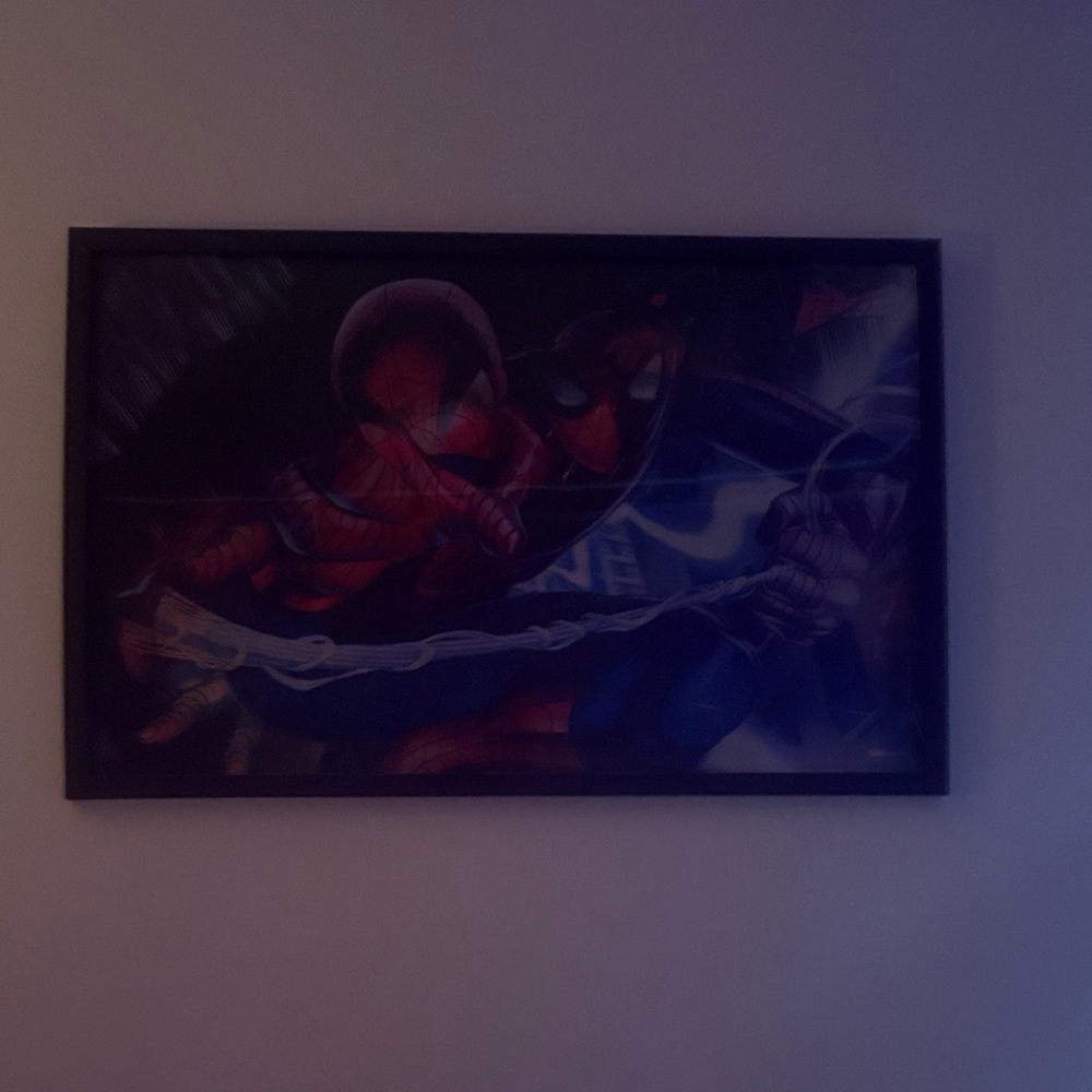 Spiderman Ceramic Art with Red and Blue